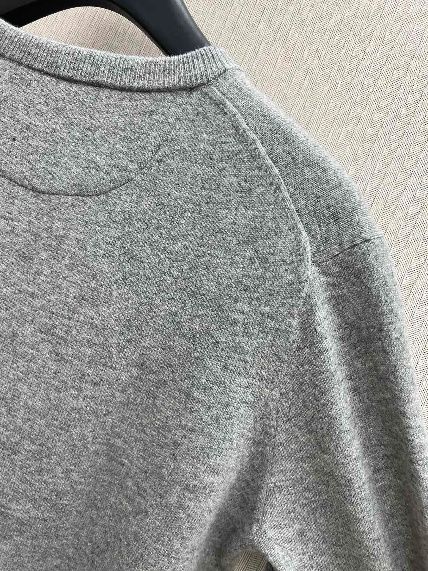 P460 Polo 25ss new Ralph Lauren Logo round neck long-sleeved sweater, gray, same style for men and women, high version, size: S.M.L.XL.